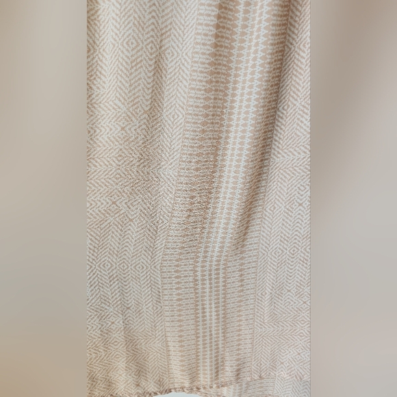 ROSE+OLIVE Sleevles Blouse TOP Mockneck Polyester Beige White Size L - Picture 3 of 5